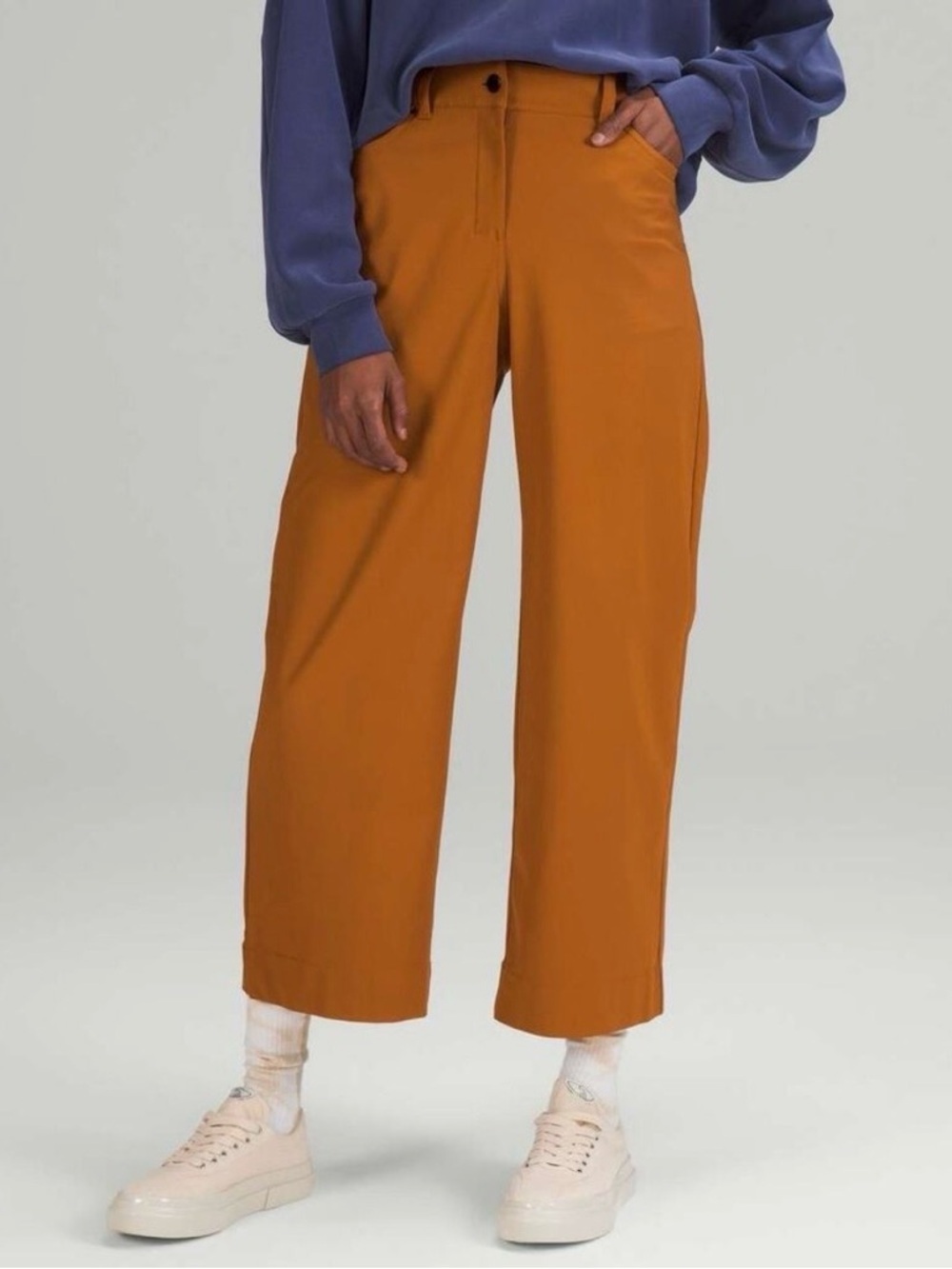 Lululemon City Sleek Wide Leg Cropped Pant Sz 24 Brown